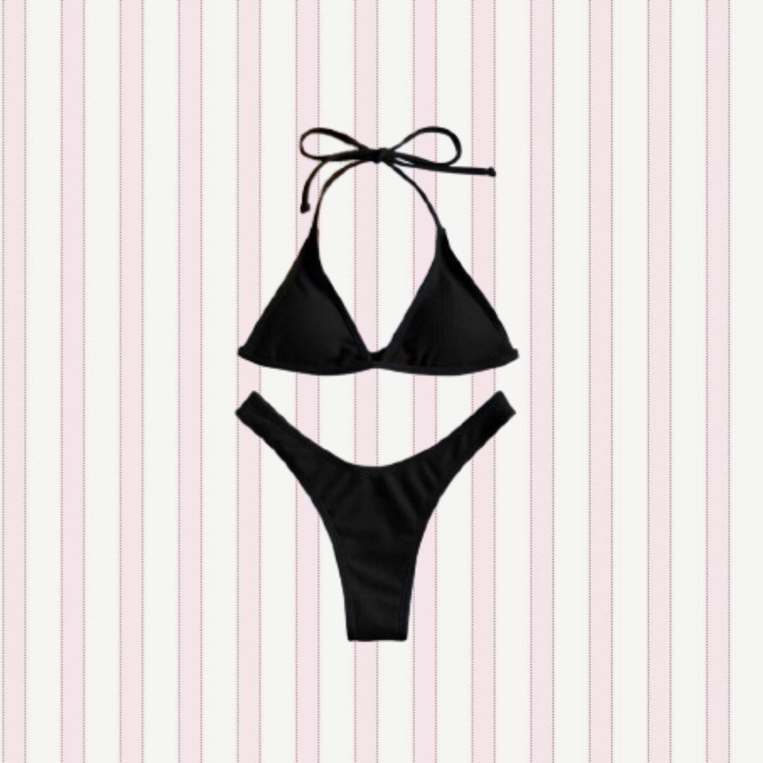 two piece bikini in black (Category: Bikinis & Swimsuits) located in Manila. Submitted by seoulas (Listing ID 1458761430, Image 1). Description: ⭐️ small mop : gcash / maya mod : lalamove 📍 españa, mnl.
