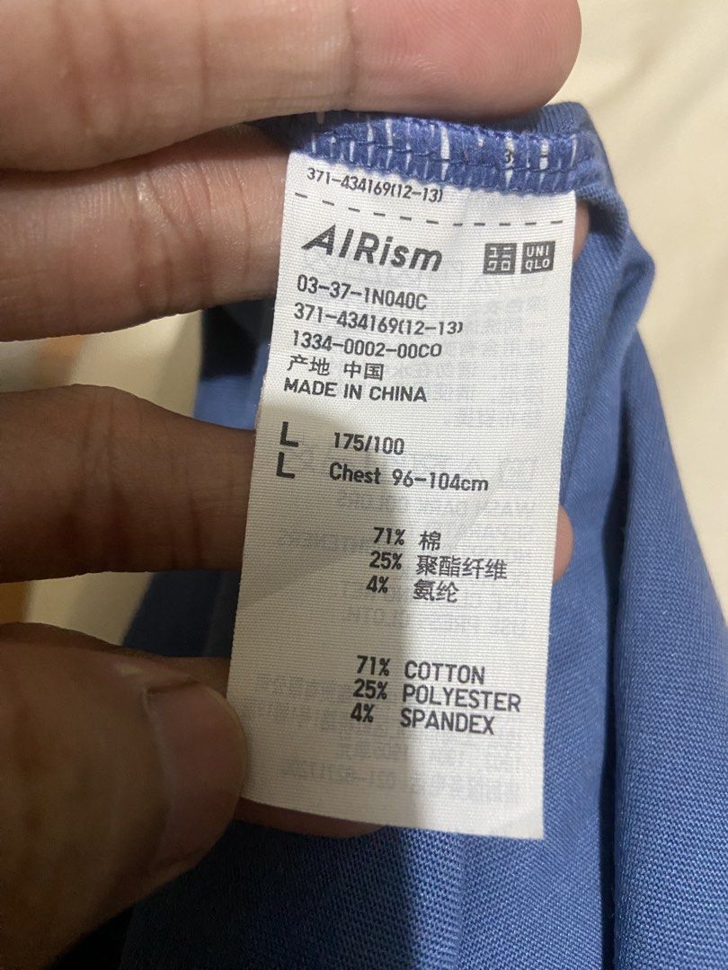 UNIQLO AIRISM LIGHT BLUE PLAIN TSHIRT (Category: Tshirts & Polo Shirts ) located in Cavite. Submitted by seppp22 (Listing ID 1458809286, Image 2). Description: Authentic Legit Size:L-XL Dimes:23x28 Color Rate:8/10 Condition:Well Used condition Mine for Only:109 Pesos Signs of Usage/Flaws Can ship Luzon,Visayas, And Mindanao Thru J&T, Payment First(Gcash) Lalamove(Cod/Gcash) Meetup My Location:Lancaster,General Trias,Cavite.