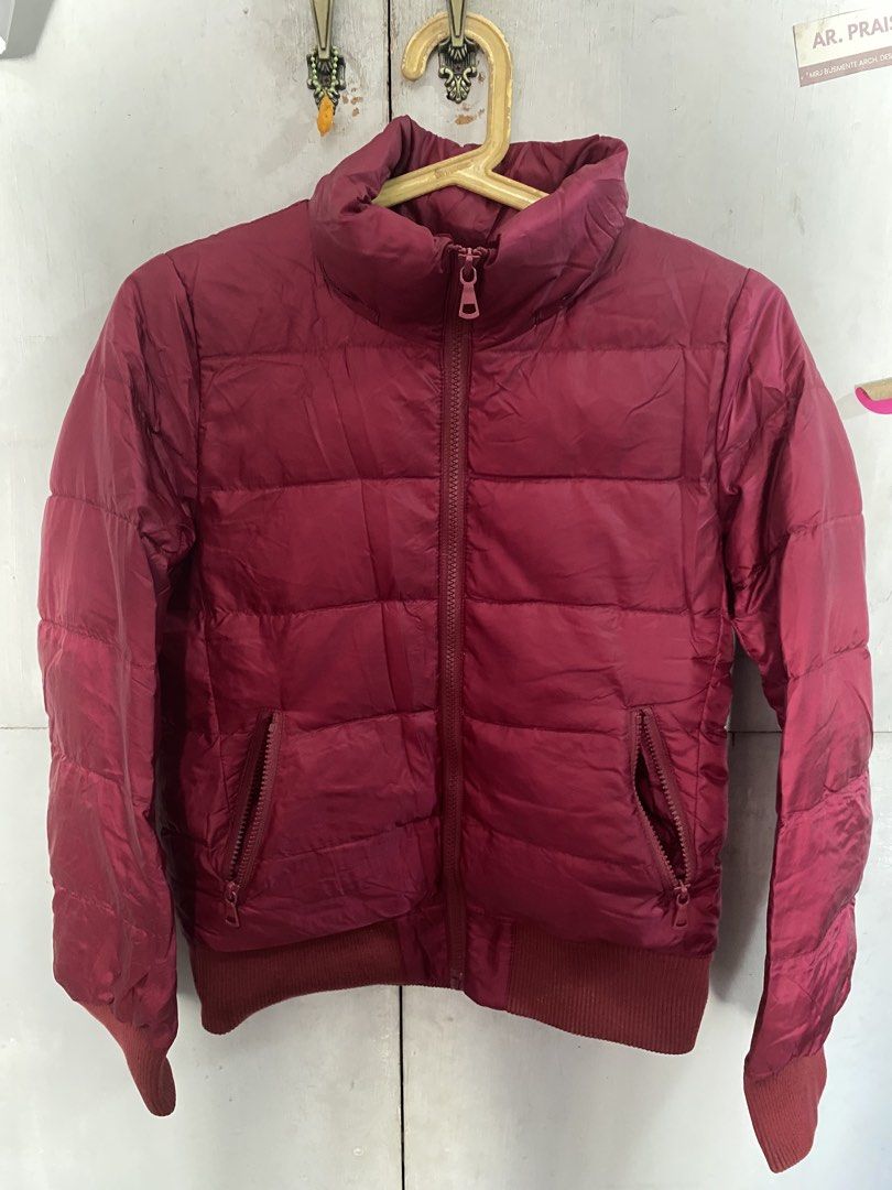 Uniqlo Red Puffer Jacket (Category: Coats, Jackets and Outerwear) located in Manila. Submitted by praisediokno (Listing ID 1458692068, Image 2). Description: ✨ UNIQLO Ultra Light Down Jacket * Price is negotiable * Genuine UNIQLO. * Size: Women’s S (155/80A) * Color: Wine/Burgundy * Lightweight but very warm (80% down, 20% feathers) – perfect for hiking, travel, or cold weather. * In excellent condition with no tears, stains, or issues. RFS: Used