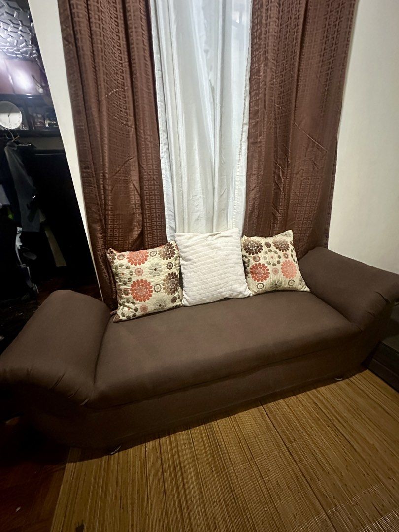 Uratex Cleopatra sofa - 4 seater (Category: Sofas) located in Manila. Submitted by preloved_thingys (Listing ID 1458605069, Image 3). Description: Pre-loved cleopatra sofa Authentic Uratex Foam Color: chocolate brown Uratex foam Width: 175cm Height: 55cm Thickness: 55cm FREE WOODEN SIDE TABLE! Pick up loc: Dasmarinas Cavite Rfs: moving out.