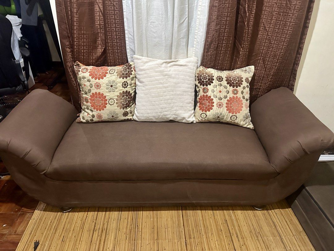 Uratex Cleopatra sofa - 4 seater (Category: Sofas) located in Manila. Submitted by preloved_thingys (Listing ID 1458605069, Image 2). Description: Pre-loved cleopatra sofa Authentic Uratex Foam Color: chocolate brown Uratex foam Width: 175cm Height: 55cm Thickness: 55cm FREE WOODEN SIDE TABLE! Pick up loc: Dasmarinas Cavite Rfs: moving out.