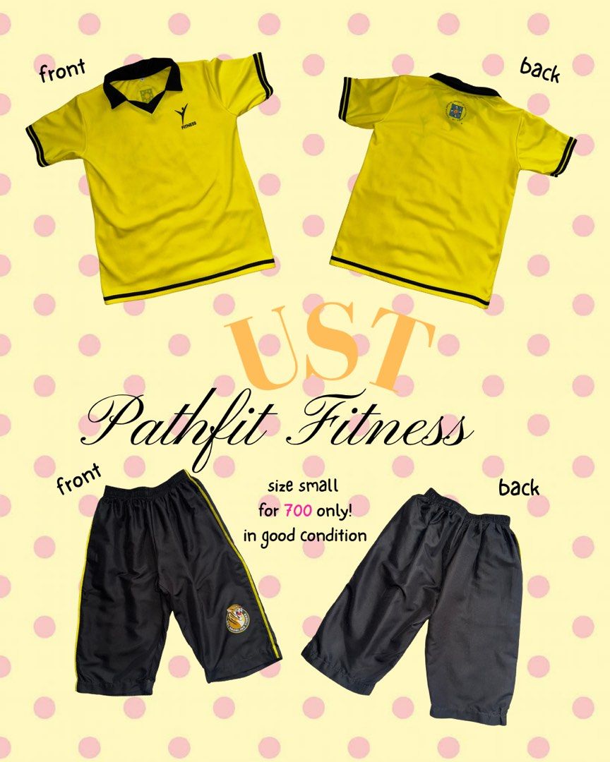 UST Pathfit Fitness Uniform Set (Category: Activewear) located in Quezon City. Submitted by cupid_angelll (Listing ID 1458775101, Image 1). Description: size small in good condition.
