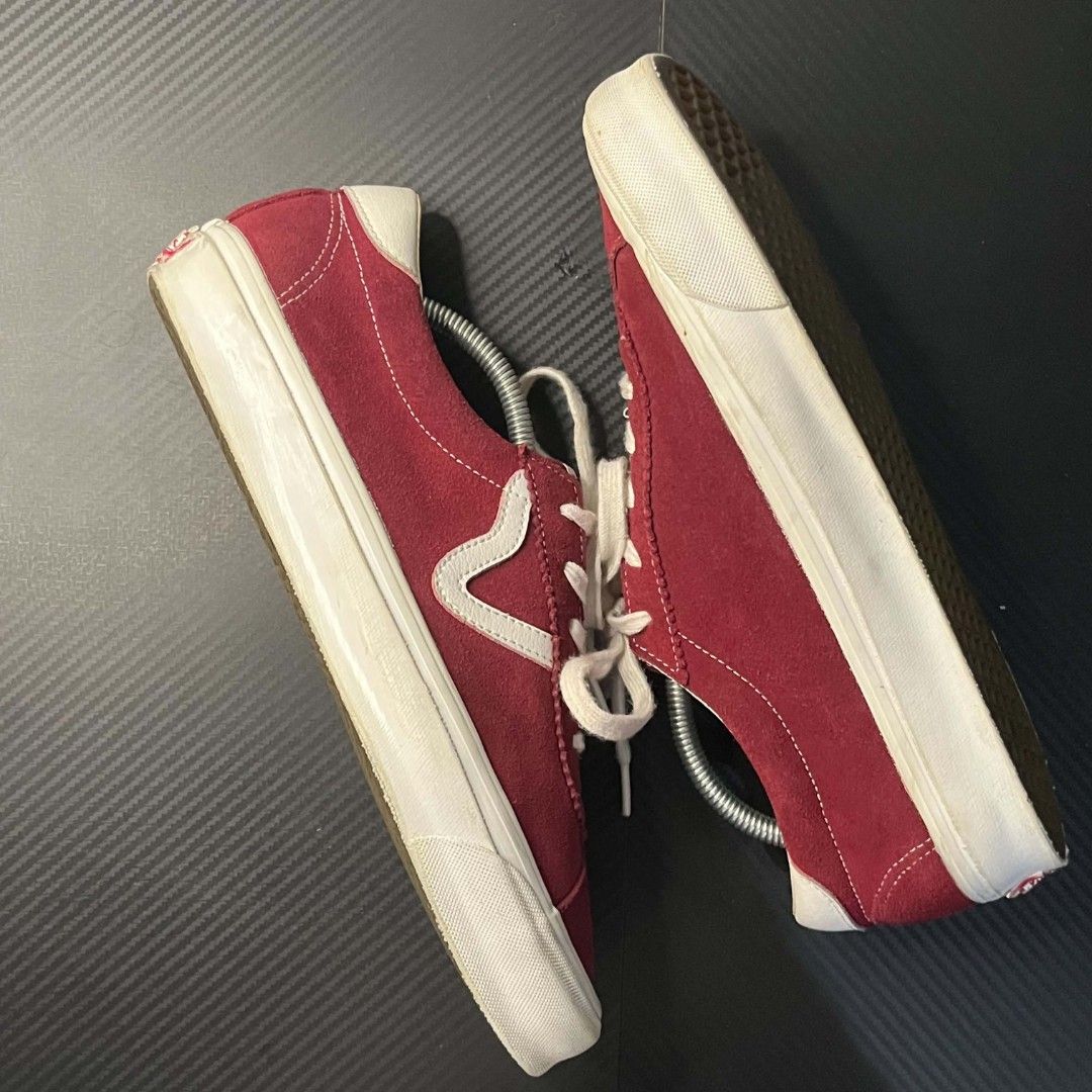 Vans Off The Wall Vault Chili Red (Category: Sneakers) located in Caloocan City. Submitted by thestolengoods (Listing ID 1458840733, Image 2). Description: - Classic Vans sneakers - Deep red suede material - Iconic side stripe detail - White rubber soles - Size: 11 US Men - Great for everyday wear and skating.