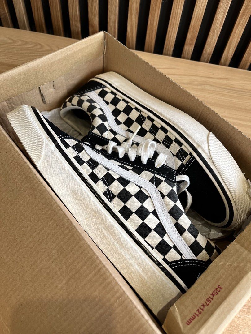 Vans Old Skool Checkerboard Black White Sneakers (Category: Sneakers) located in Consolacion. Submitted by archerowar_20 (Listing ID 1458851707, Image 1). Description: - Iconic Vans Old Skool checkerboard design - Classic black and white colorway - Durable suede and canvas upper - Secure lace-up closure - Comfortable low-top silhouette - Ideal for everyday style and wear - Comes with the original box.
