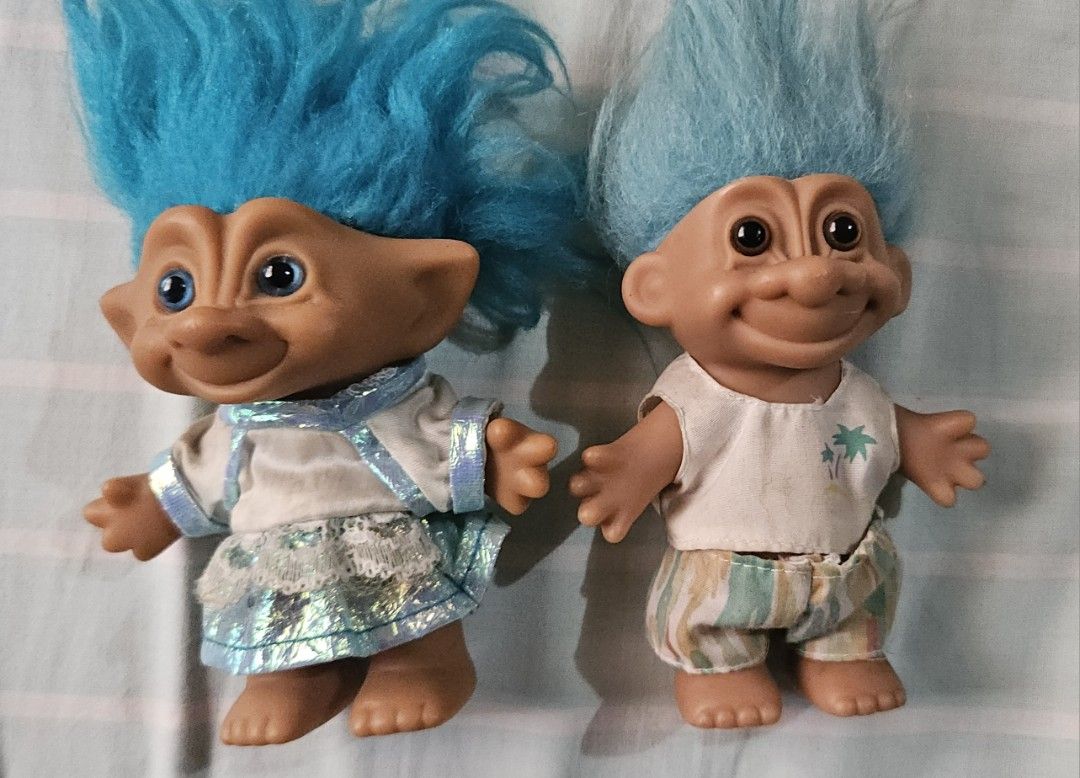 VINTAGE RUSS TROLLS (Category: Figurines & Statues) located in Bacolod City. Submitted by sammrenee25 (Listing ID 1458769041, Image 1). Description: selling what's left of my childhood Trolls. Well taken care of. Colors are still vibrant. There maybe some discoloration or slight stains due to age. 700 for both, 400 individually..