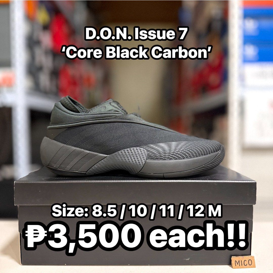 WTS‼️DON ISSUE 7 CARBON BLACK (Category: Sneakers) located in Tanauan. Submitted by suelasdistrito (Listing ID 1458714410, Image 1). Description: WTS‼️ADI BBALL DON Issue 7 ‘Core Carbon Black’ ₱3,500 each!! Size: 8.5 / 10 / 11 / 12 M Bnds Complete 📍Tanauan, Batangas 📦Can ship nationwide.