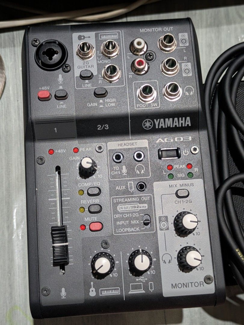 Yamaha AG03 Audio Interface & Audio-Technica AT2040 Mic (Category: Other Audio Equipment) located in Manila. Submitted by csecas (Listing ID 1458794546, Image 1). Description: - Yamaha AG03 3-channel mixer - Audio-Technica AT2040 hypercardioid dynamic microphone - Perfect for streaming, music production, and podcasting - Captures clear vocals - Both items in good working order - Includes necessary cables.