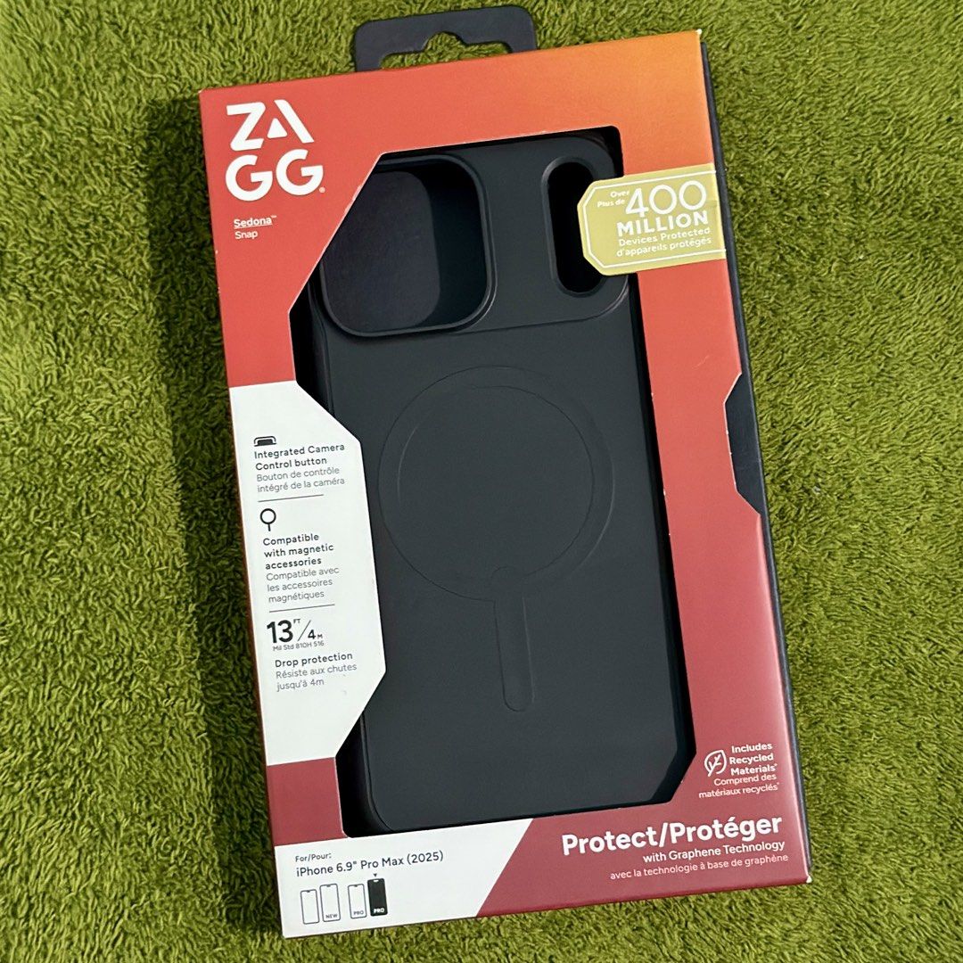 ZAGG iPhone 17 Pro Max Phone Case (Category: Cases & Sleeves) located in Santa Rosa. Submitted by rmp_94 (Listing ID 1458783136, Image 1). Description: ZAGG Phone Case Bought last June 2026 With camera control button protection Compatible with magsafe With 2 years warranty With receipt.