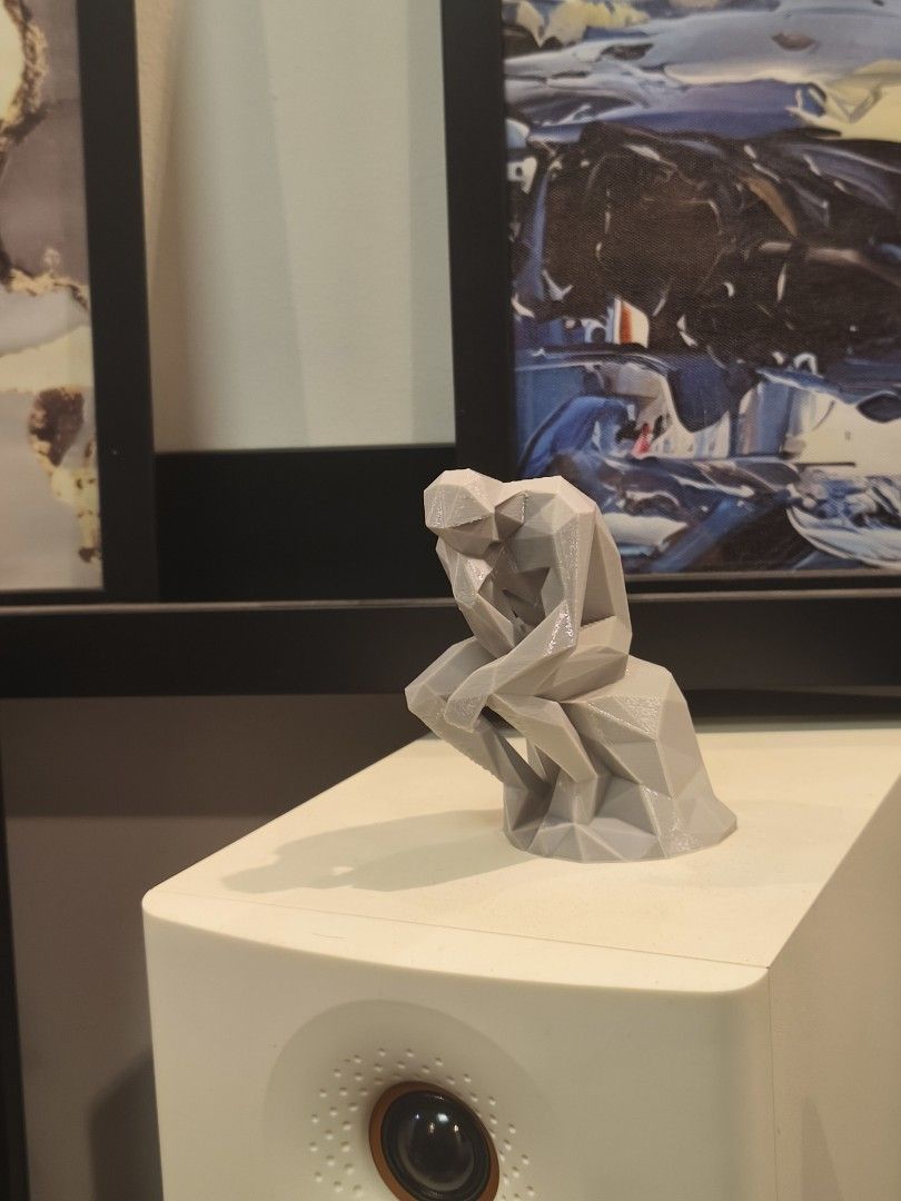 3D Printed The Thinker statue 10.5cm/4.2inch (Category: Other Home Decor) located in Manila. Submitted by johntsanjuan (Listing ID 1453668215, Image 1). Description: Geometric 3D printed The thinker statue by Auguste Rodin 10.5cm / 4.2inch Ships from makati.
