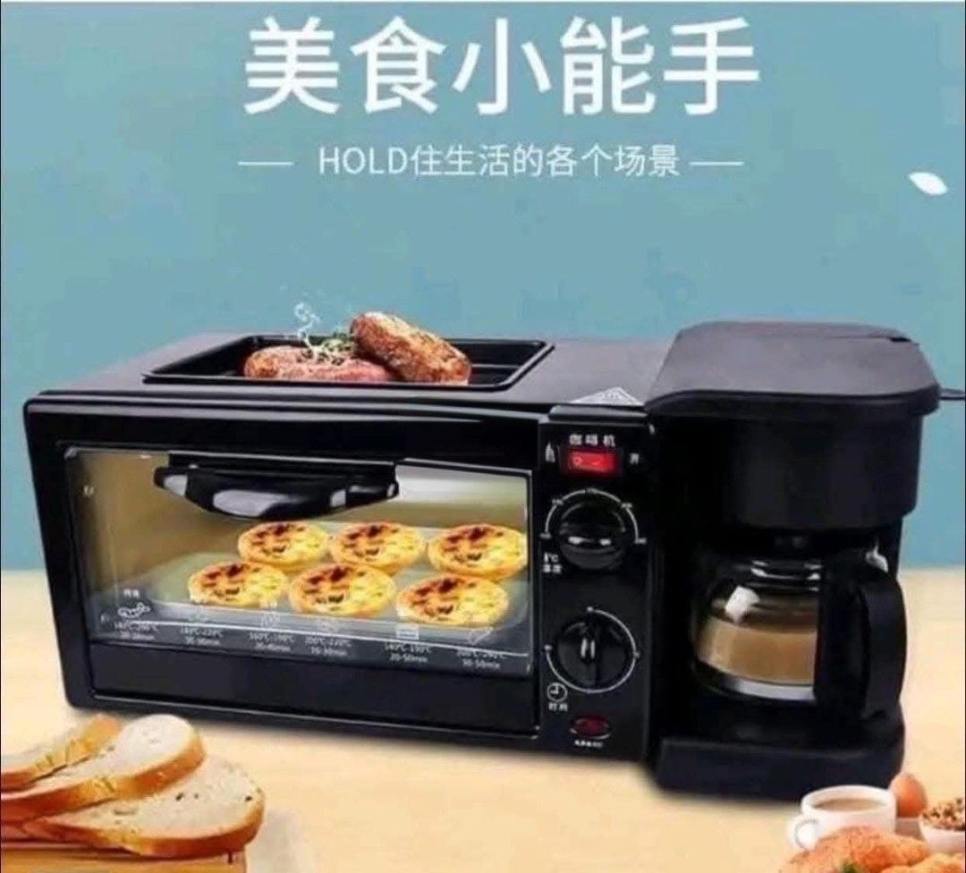 3in1 Oven Toaster Multifunctional Breakfast Maker Coffe Maker (Category: Ovens & Toasters) located in Manila. Submitted by msk.empire (Listing ID 1453699259, Image 3). Description: ✅Brandnew ✅Heavy Duty ✅Onhand ✅Cash on Delivery Location: Manila.