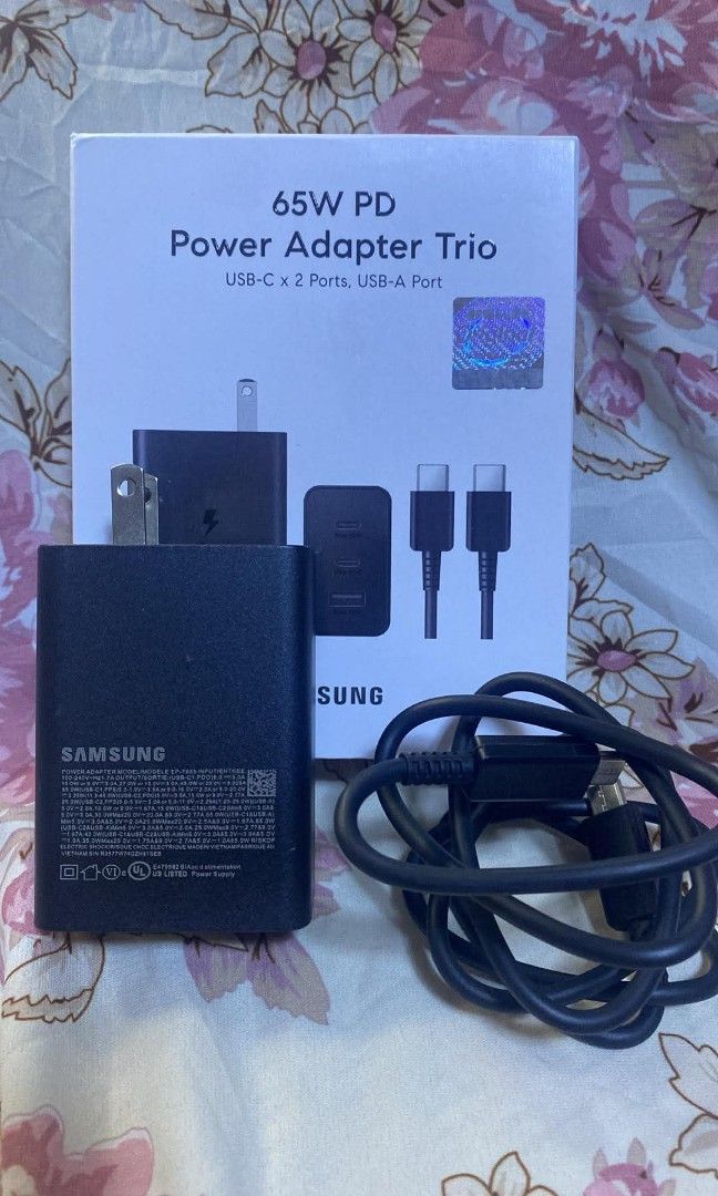 65W PD POWER ADAPTER TRIO AND CABLE (Category: Chargers & Cables) located in Manila. Submitted by pricious (Listing ID 1453775096, Image 2). Description: .