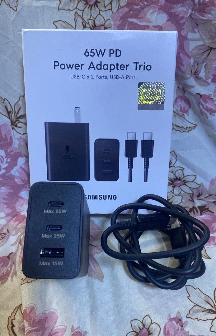 65W PD POWER ADAPTER TRIO AND CABLE (Category: Chargers & Cables) located in Manila. Submitted by pricious (Listing ID 1453775096, Image 1). Description: .