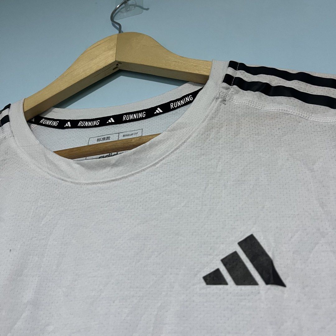 ADIDAS OWN THE RUN 3-STRIPES TEE (Category: Activewear) located in Cagayan de Oro. Submitted by kent_ogals (Listing ID 1453776814, Image 3). Description: ADIDAS OWN THE RUN 3-STRIPES TEE Size Medium Dimes 20.5x27.5 Color Rate 9.8/10 In Excellent Condition No Runstitch 📩.