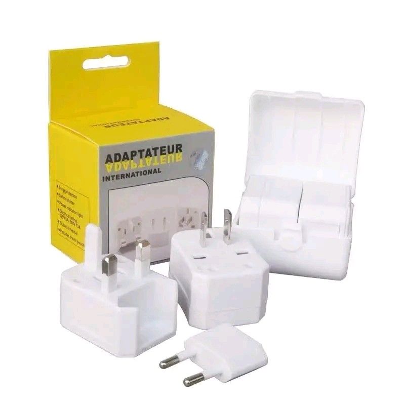 All-in-One Universal Travel Power Adapter with Case (Category: Electrical, Adaptors & Sockets) located in Manila. Submitted by marvieobordo (Listing ID 1453644402, Image 3). Description: - All-in-one universal travel adapter - Covers US, EU, UK, and AU plug standards - Works with 100-250V power input - Ideal for international travel, study abroad, and business trips - Comes with a protective case for easy storage - Compact and convenient for pack