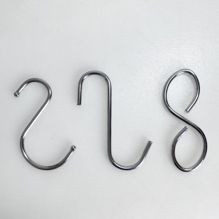 Assorted S Hook (Category: Hooks & Hangers) located in Singapore. Submitted by jinli9 (Listing ID 1453658531, Image 1). Description: Stainless steel 1x 9.5cm (8 shape) 1x 8.5cm 1x 9.5cm Lightly used in good condition All for $1.50 .