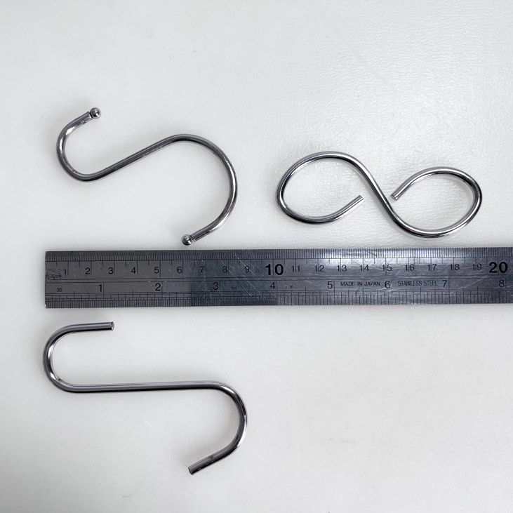 Assorted S Hook (Category: Hooks & Hangers) located in Singapore. Submitted by jinli9 (Listing ID 1453658531, Image 3). Description: Stainless steel 1x 9.5cm (8 shape) 1x 8.5cm 1x 9.5cm Lightly used in good condition All for $1.50 .