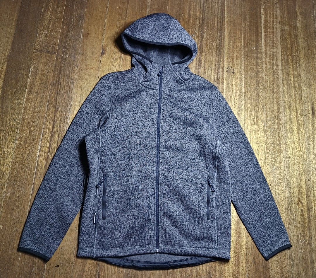 Baleno winter fleece jacket large mens (Category: Coats, Jackets and Outerwear) located in Mandaluyong City. Submitted by heatgear (Listing ID 1453778312, Image 1). Description: - Baleno labwarm grey speckled fleece hoodie - Size L - Full zip front closure - Two zippered side pockets - Ribbed cuffs and hem - Comfortable and warm material, perfect for layering or as a jacket large on tag dimension L 27 w 22 S 25 1000 + sf location mandaluyong will