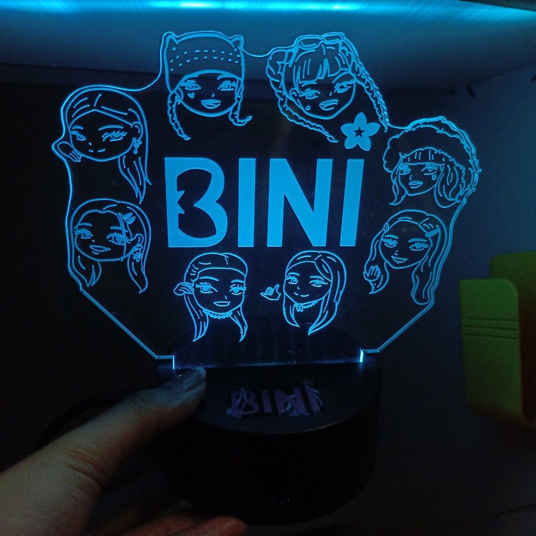 BINI LED Night Light (Category: Lighting) located in Batangas. Submitted by forkeepsxo_ (Listing ID 1453731307, Image 1). Description: •almost never used, pangdisplay lang •super cute and it still works well, perfect for blooms! •can be usb (micro) or battery operated •will include micro cable •will give random freebies to sure buyers rfs decluttering, need funds MOD via J&T courier MOP via Gcash.