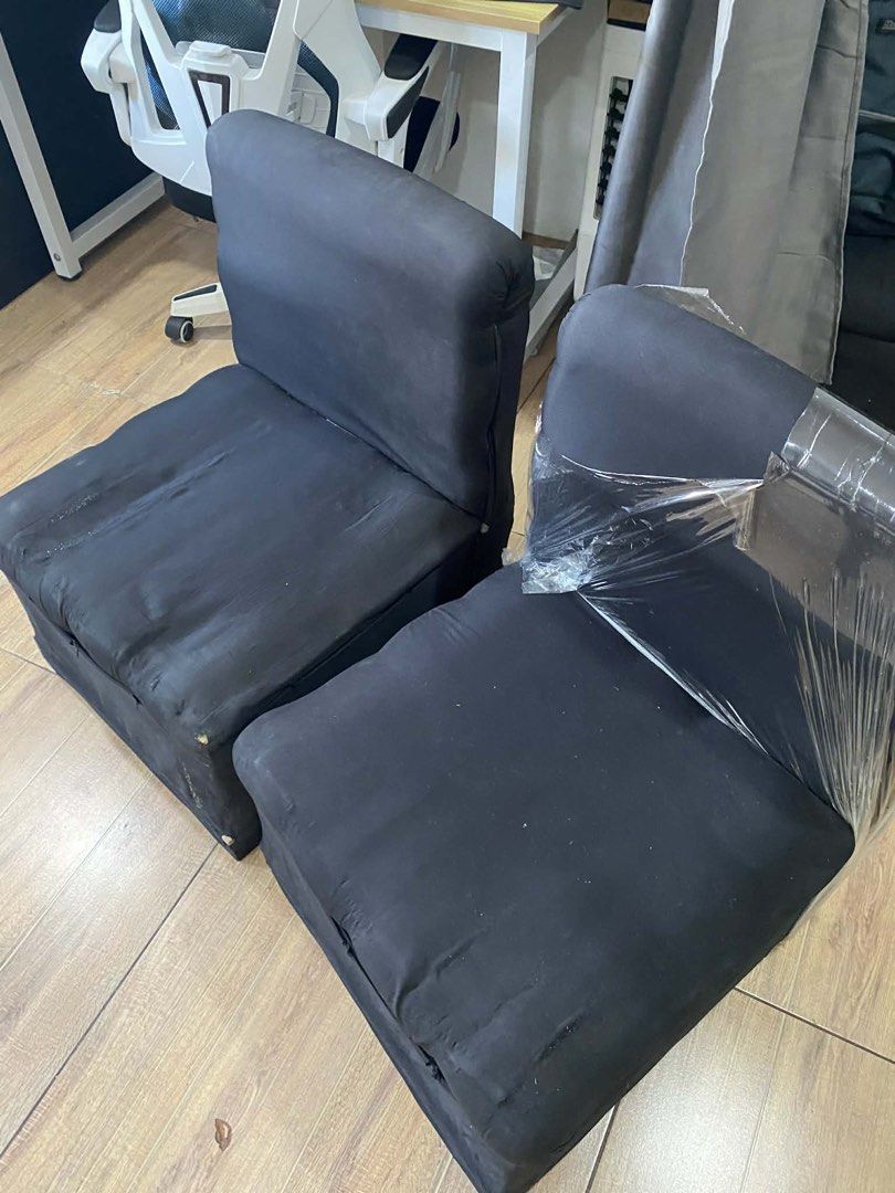 Black Sofa, Bed, and 4-Seater Dining Set (Category: Sofas) located in Manila. Submitted by qrrrrr01 (Listing ID 1453763445, Image 2). Description: - Black sofas - Dark brown wooden dining table with 4 chairs. - Note: Dining table surface shows some signs of wear and tear. - Get all for 5k - Each offer will be taken nicely po. Dm me your offer lang baka po mabigay natin. Pick up agad if magkasundoo. Thank you! - To be picked up at 3rd floor unit. 