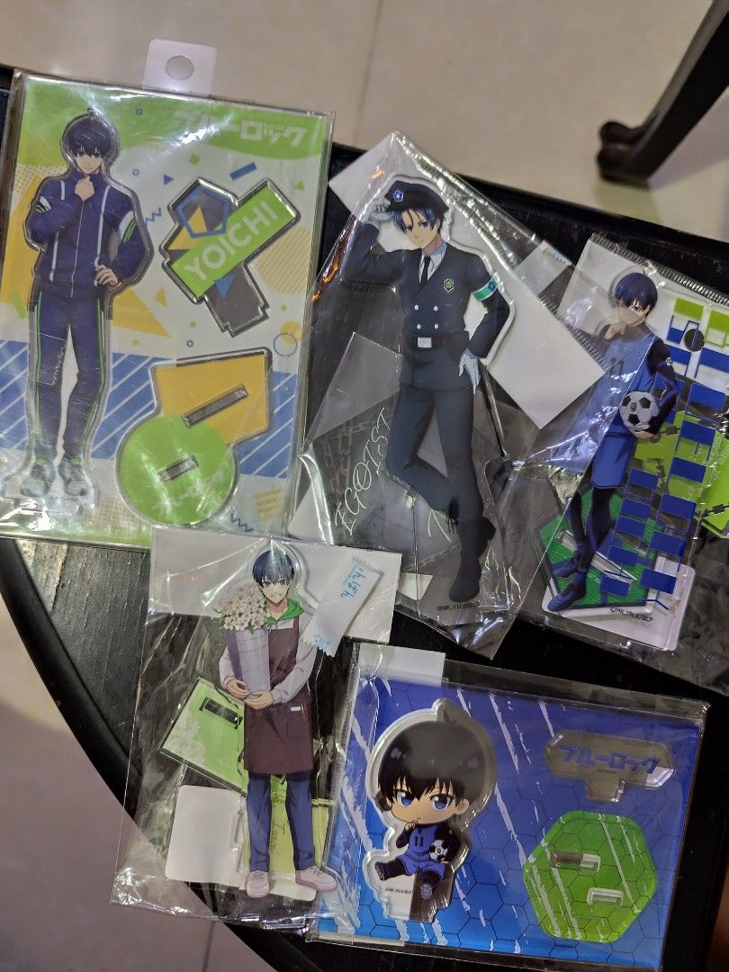 Blue Lock Isagi Yoichi acrylic stands set (Category: Character Goods) located in Rizal. Submitted by korokke.merch (Listing ID 1453737167, Image 1). Description: 5 acrylic stands set WYSIWYG buyer pays for df gcash j&t delivery or lalamove.