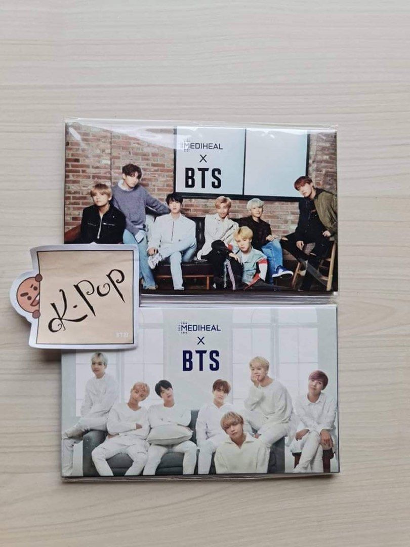 BTS Mediheal x BTS Photocards & Summer Package (Category: K-Wave Merchandise) located in Quezon City. Submitted by dKPopStore (Listing ID 1453779335, Image 1). Description: - Bundle includes: Mediheal x BTS photocards, BTS Summer Package, and BTS D-Day Calendar 2021 Welcome Kit. - A must-have collection for any ARMY! All in 1,000.