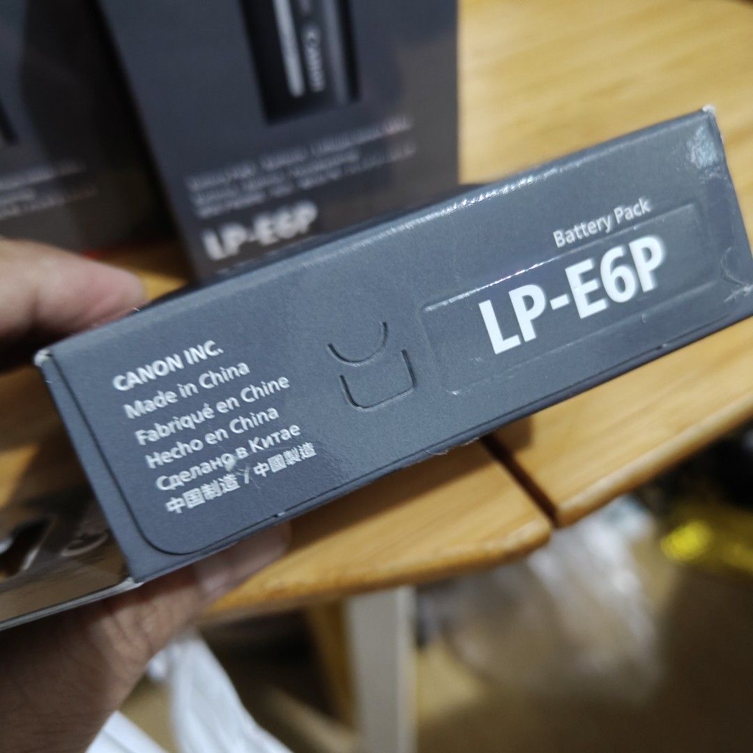 Canon LP-E6P Battery Pack EOS R5 R6 5D Mark 3 & 4 (Category: Cameras) located in Manila. Submitted by rossinicalabig (Listing ID 1453624358, Image 3). Description: 5400 Pesos each - Original Canon LP-E6P Lithium-ion Battery. BRAND NEW. Sealed box. - Compatible with Canon EOS DSLR & Mirrorless cameras. - Multiple units available - Made in China - Check, pickup at our photo/video studio in Sta.Mesa Mla.