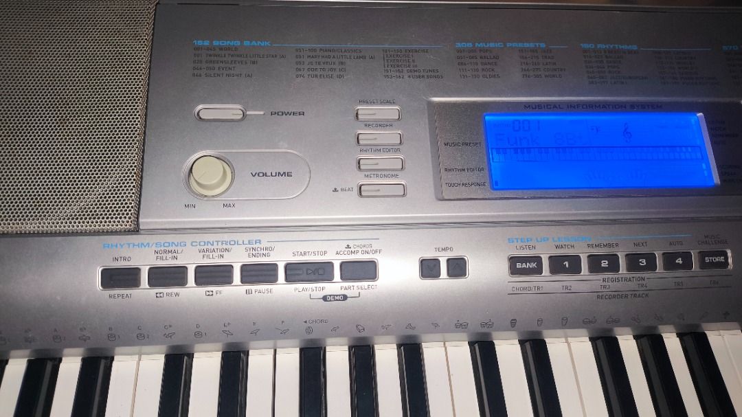 Casio Keyboard CTK-4000 (Category: Musical Instruments) located in Los Banos. Submitted by alforja1327 (Listing ID 1453699038, Image 3). Description: - Casio CTK-4000 keyboard - Large blue display screen - Numerous music creation buttons and keys - Red illuminated power button - Ideal for learning and practicing music - In good working condition - 61keys - touch response - with midi - many beat for rhythm - no hidden issue - speaker good and loud