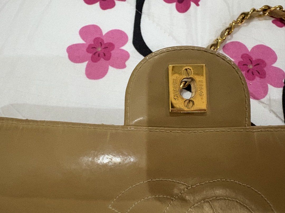 Chanel Classic Flap Bag Beige Leather (Category: Luxury Bags & Wallets) located in Manila. Submitted by adp2021 (Listing ID 1453695037, Image 3). Description: - Authentic Vintage Chanel Bag - Color: Beige - Style: Classic Flap - Hardware: 24 k Gold plated - Intact Holo -Good Condition - Guaranteed Authentic - Unretouched - Hardware Excellent Condition - Jumbo/Large Size SERIOUS BUYERS ONLY!.