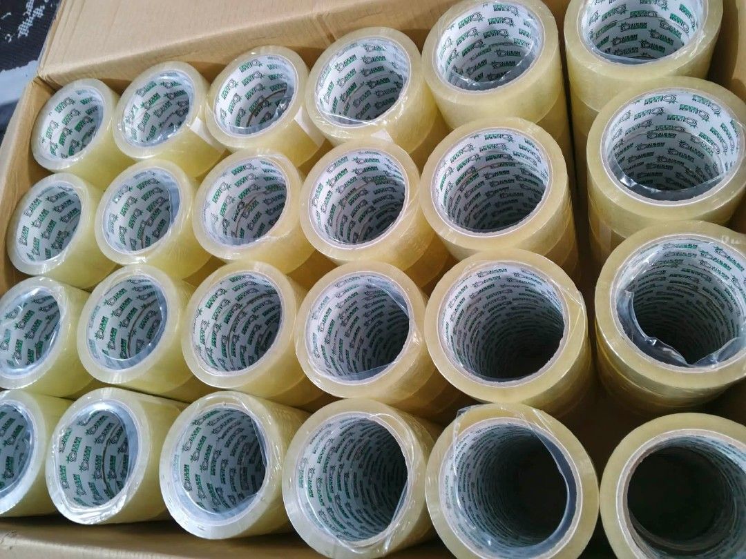 Clear Packing Tapes 2x100m- Strong Adhesive (Category: Accessory Holder, Box & Organizers) located in Quezon City. Submitted by davidclothing (Listing ID 1453681123, Image 3). Description: - Set of clear packing tape rolls - Strong and reliable adhesive - Ideal for sealing boxes and packages - Perfect for moving, shipping, and general storage - Multiple rolls included in this bundle.