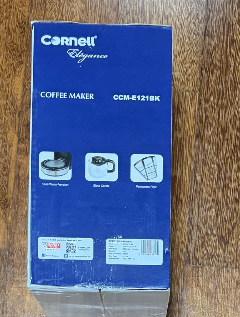Cornell Coffee Maker (Category: Coffee Machines & Makers) located in Singapore. Submitted by Goodstuff (Listing ID 1453750813, Image 2). Description: Cornell CCM E121BK Brand new I got as a gift .