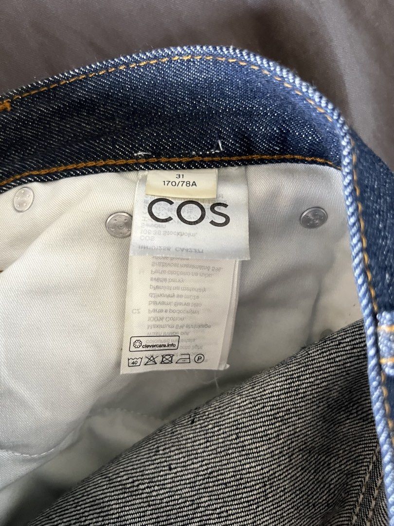 COS Selvedged Denim Rider Jeans (Category: Jeans) located in Mandaluyong City. Submitted by minimalmeowguy (Listing ID 1453629986, Image 3). Description: COS Selvedged Denim Rider Jeans - Selvedged denim - premium brand - 10/10 condition used 2 times for pics - Dimes are in the photos - gained 2 sizes. Doesn’t fit me anymore.