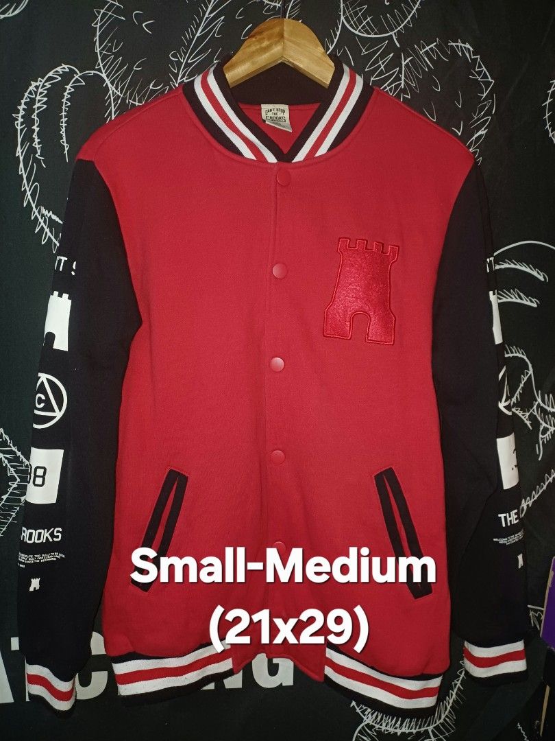 Crooks And Castles Varsity Jacket (Category: Coats, Jackets and Outerwear) located in Marikina City. Submitted by plus6three (Listing ID 1453707716, Image 1). Description: Size: Small on tag 21x29 Good Condition Negotiable DM for other details Marikina/Antipolo Area.