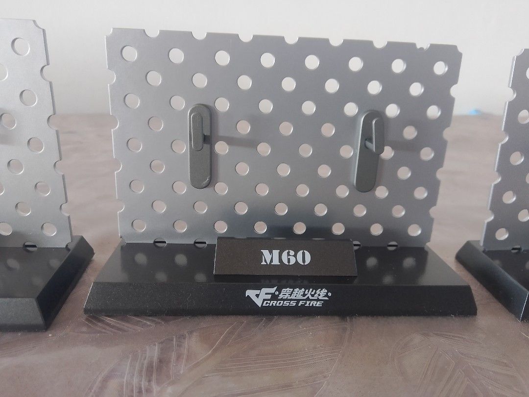 1:6 scale rifle Cross Fire M4 Grenade & M60 Display Stands (Category: Other Home Decor) located in Manila. Submitted by ybanezwilc94847 (Listing ID 1453700932, Image 2). Description: - Set of 3 Cross Fire display stands - rifles are not included display stand only. - Ideal for displaying collectibles and models, especially from the game Cross Fire - Feel free to ask any questions!.