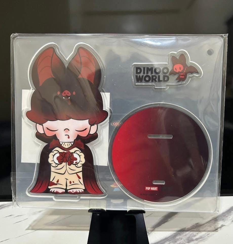 Dimoo Acrylic Display or Phone Stand (Category: Designer & Blind Box Toys) located in Pasig City. Submitted by xiara (Listing ID 1453812308, Image 1). Description: - Original from China - Sealed plastic - Brand New.