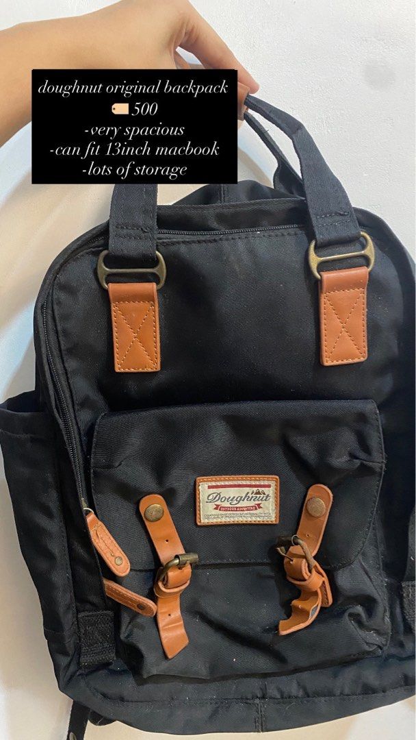 Doughnut Original Backpack - Black (Category: Backpacks) located in Bulacan. Submitted by hellosofiaaa (Listing ID 1453759714, Image 1). Description: - Original Doughnut backpack - Color: Black - Spacious interior - Fits a 13-inch MacBook - Ample storage compartments - Ideal for daily commutes or travel.