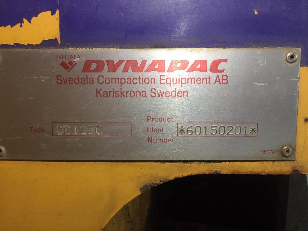 Dynapac CC123C Compactor Roller (Category: Construction Tools & Equipment) located in Quezon City. Submitted by phoria_trading (Listing ID 1453684788, Image 2). Description: - Dynapac CC123C Compactor Roller - Svedala Compaction Equipment AB, Karlskrona Sweden - Product Number: 60150201 - Color: Yellow and Blue - Previously used on a construction site - Ready for your next project .