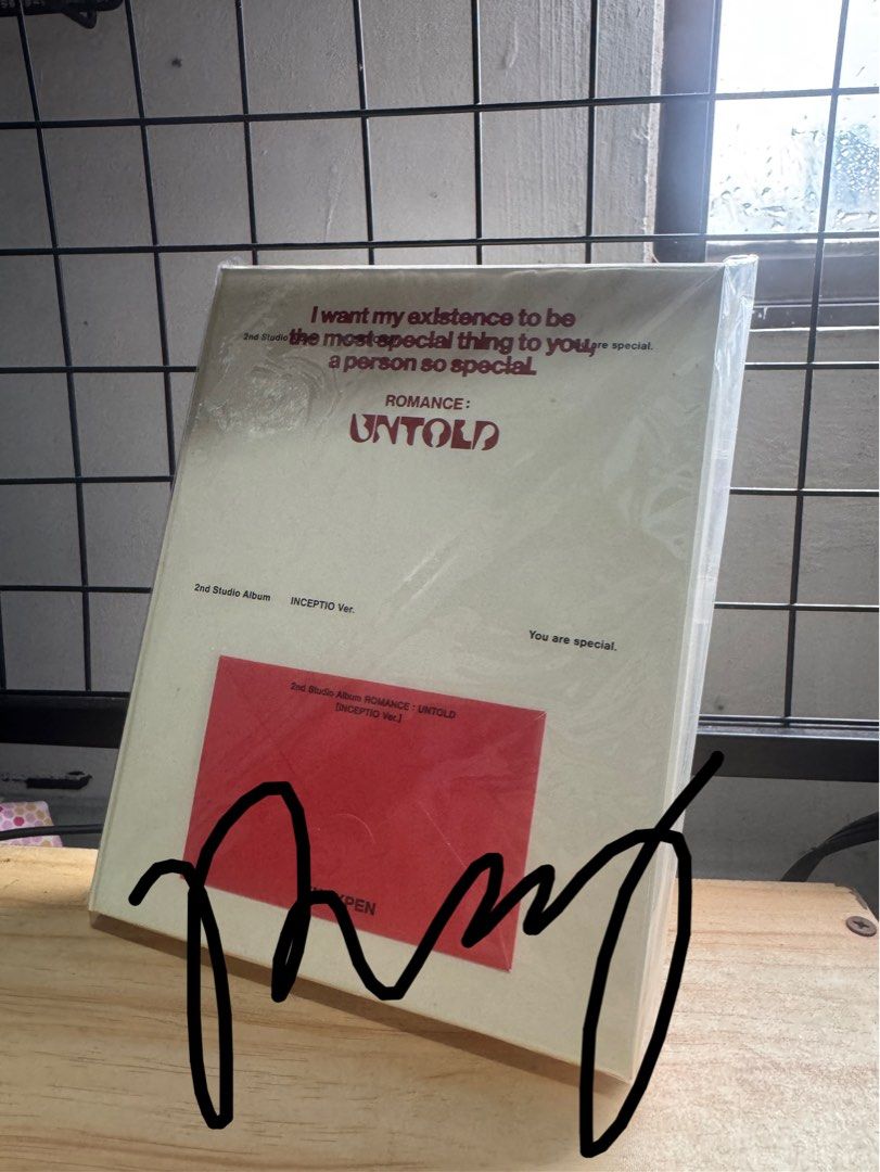 ENHYPEN ROMANCE: UNTOLD (INCEPTIO Ver.) (Category: CDs & DVDs) located in Manila. Submitted by ysanbb12 (Listing ID 1453728131, Image 2). Description: - ENHYPEN 2nd Studio Album: ROMANCE: UNTOLD - INCEPTIO Version - Complete Inclusions - faint marks on the album (see last pic) - with exclusive orange app Video Call event pc (Sunghoon).