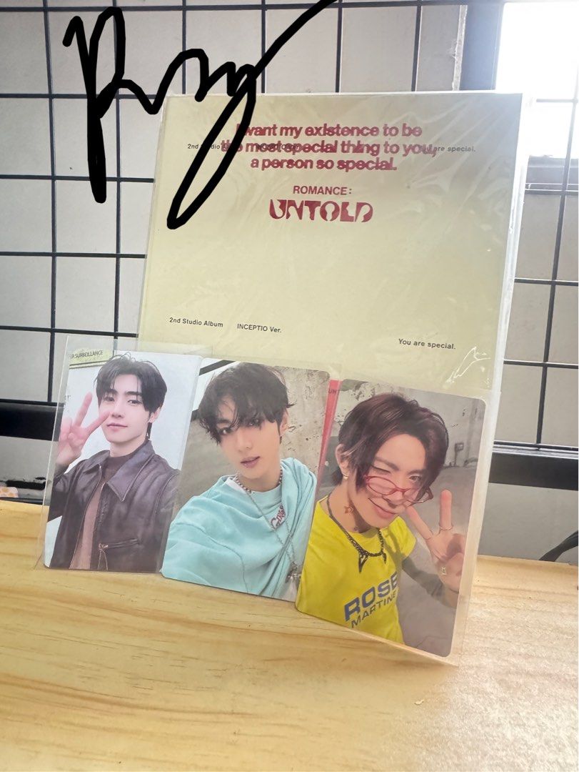 ENHYPEN ROMANCE: UNTOLD (INCEPTIO Ver.) (Category: CDs & DVDs) located in Manila. Submitted by ysanbb12 (Listing ID 1453728131, Image 1). Description: - ENHYPEN 2nd Studio Album: ROMANCE: UNTOLD - INCEPTIO Version - Complete Inclusions - faint marks on the album (see last pic) - with exclusive orange app Video Call event pc (Sunghoon).