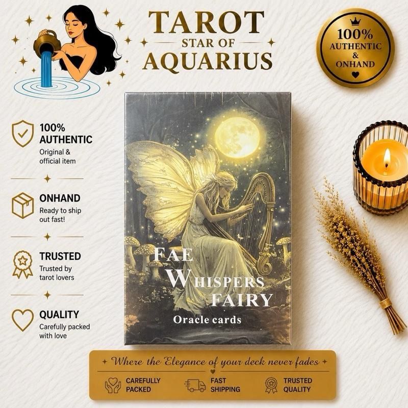 Fae Whispers Fairy Oracle Cards (Category: Storybooks) located in Bacoor. Submitted by tarotstarofaquarius (Listing ID 1453805874, Image 1). Description: ✨ Welcome to Our Store! ✨ Discover a curated collection of 100% Authentic Imported Tarot, Oracle & Lenormand Decks from trusted publishers and creators around the world. 💎 Why Shop With Us? ✅ 100% Authentic & Imported 📦 On Hand & Ready to Ship 🚚 Fast Shipping Nationwide 🆕 Brand New & Factory