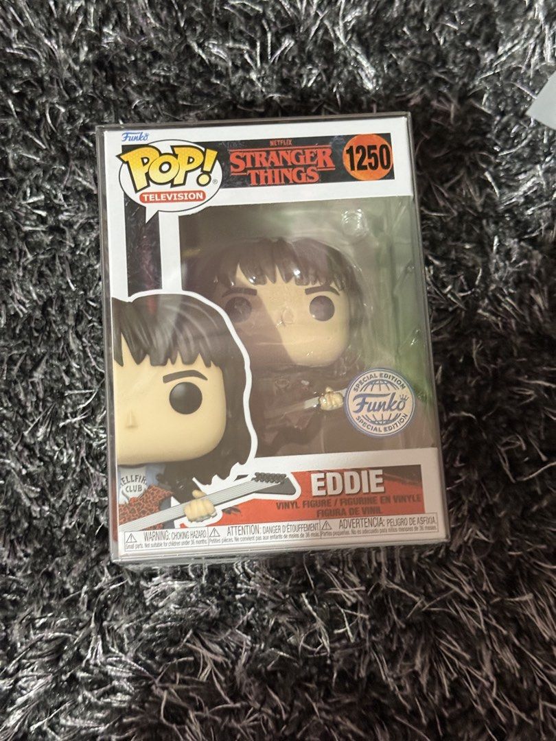 Funko Pop Stranger Things Eddie Special Edition 1250 (Category: Designer & Blind Box Toys) located in Cainta. Submitted by deynamaree (Listing ID 1453811425, Image 1). Description: Funko Pop Stranger Things Eddie Special Edition 1250 ୨ৎ Displayed Only ୨ৎ RFS: Decluttering ୨ৎ MOP: GCash / Gotyme .