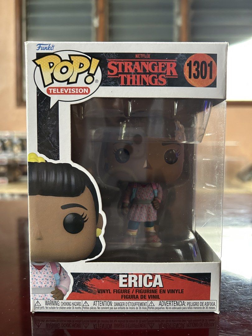 Funko Pop Stranger Things Erica 1301 (Category: Designer & Blind Box Toys) located in Tarlac. Submitted by giantolentino_6 (Listing ID 1453760041, Image 1). Description: Funko Pop Stranger Things Erica 1301 -NOOB -box condition (8.5/10) -comes with free used BOSS protector -will be shipped with sorter box and bubble wrap RFS: decluttering MOP: gcash/gotyme/seabank/maya MOD: J&T Meetups: Tarlac .