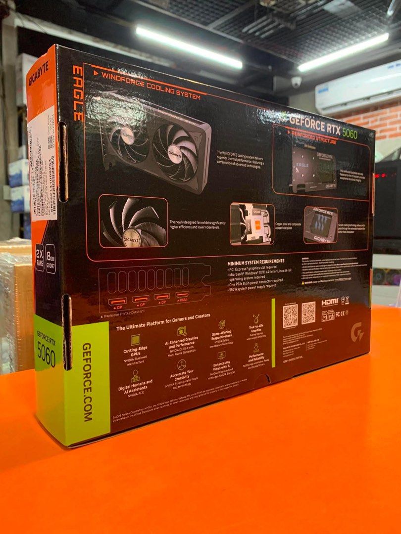 GIGABYTE RTX 5060 (Category: Computer Parts) located in Marikina City. Submitted by egiegameshop (Listing ID 1453765324, Image 2). Description: GIGABYTE RTX 5060 EAGLE RTX 5060 WINDFORCE MAX OC 8G REV 1 @23,300 vat ex WINDFORCE MAX OC V2 8G @23,500 vat ex 𝙀𝙂𝙄𝙀 𝙂𝘼𝙈𝙀 𝙎𝙃𝙊𝙋 – Your One-Stop Computer Store & PC Build Hub! JBL, POWER STATION DEALER 📞 0997 220 5875 𝙴𝙶𝙸𝙴 𝙶𝙰𝙼𝙴 𝚂𝙷𝙾𝙿 - 𝚖𝚊𝚛𝚒𝚔𝚒𝚗𝚊 📍G. Tapat Bldg., #43A JP Rizal