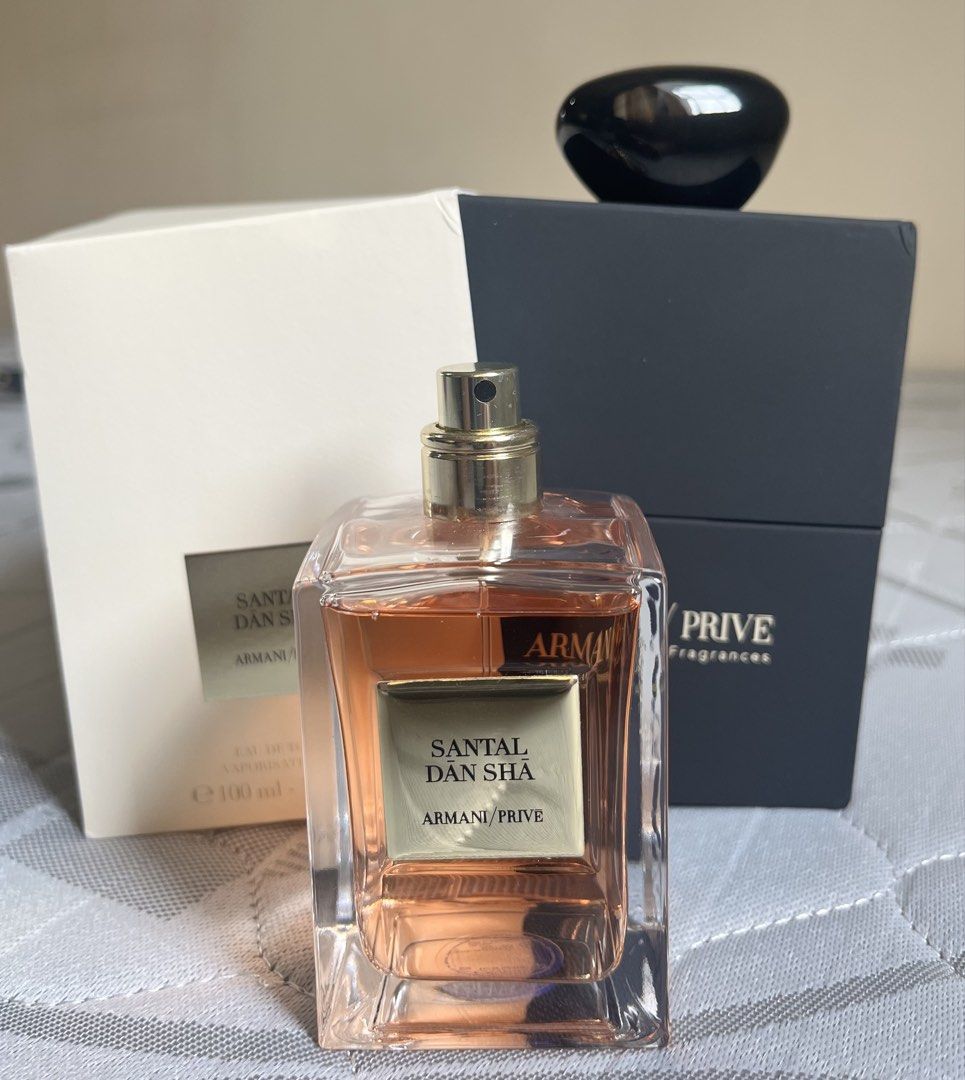 Giorgio Armani Prive Santal Dan Sha Edt (partial bottle) (Category: Fragrance & Deodorants) located in Santa Rosa. Submitted by leaubelle (Listing ID 1453636613, Image 3). Description: - Giorgio Armani Prive Santal Dan Sha - Eau de Toilette, few sprays missing from 100ml bottle - Comes in original box - Vaporisateur spray - Woody fragrance.