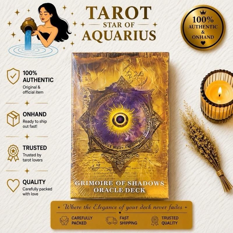 Grimoire of Shadow Oracle (Category: Storybooks) located in Bacoor. Submitted by tarotstarofaquarius (Listing ID 1453806230, Image 1). Description: ✨ Welcome to Our Store! ✨ Discover a curated collection of 100% Authentic Imported Tarot, Oracle & Lenormand Decks from trusted publishers and creators around the world. 💎 Why Shop With Us? ✅ 100% Authentic & Imported 📦 On Hand & Ready to Ship 🚚 Fast Shipping Nationwide 🆕 Brand New & Factory Seale