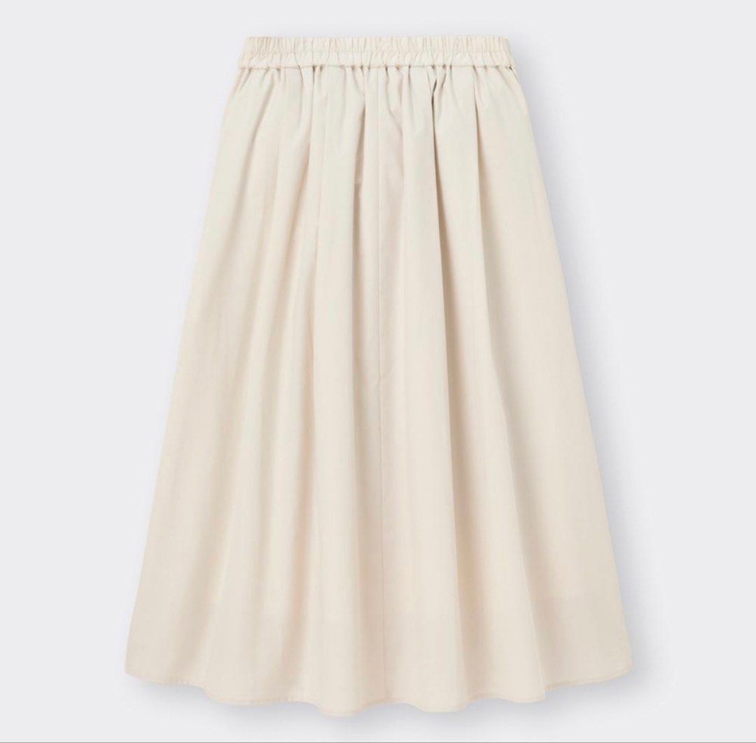 GU Tuck Flared Midi Skirt Size S (Category: Skirts) located in Manila. Submitted by _closetcleanup (Listing ID 1453708566, Image 1). Description: - Cream colored midi skirt from GU - Comfortable elastic waistband - Stylish pleated design - Versatile for casual or dressy occasions - Easy to style.