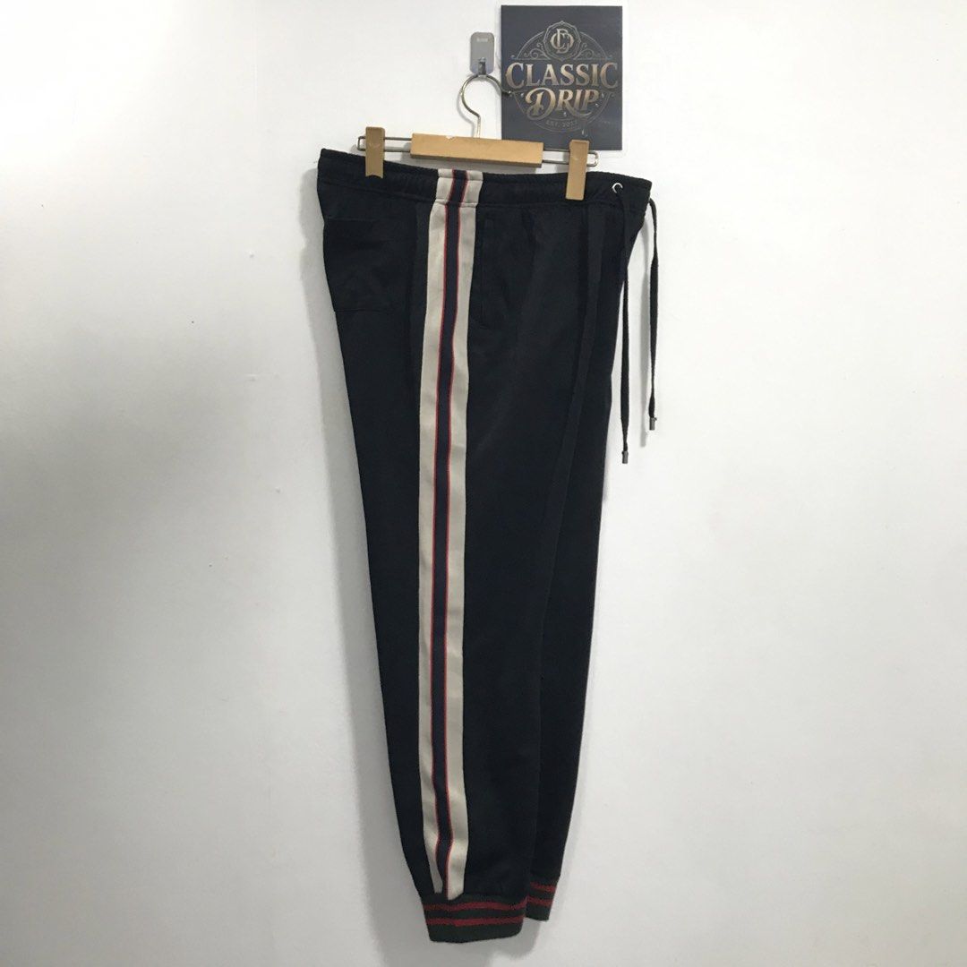 GUCCI (Category: Luxury Apparel) located in Ozamiz City. Submitted by ClassicDrip (Listing ID 1453682397, Image 3). Description: GUCCI TAPERED WEBBING -TRIMMED TECH-JERSEY TRACK PANTS - Black -AUTHENTIC / LEGIT 💯 -SIZE XL ON TAG -30-36 WAISTLINE X 39 LENGTH -CRISPY CONDITION -SOLID PIECE / WORTH IT TO WEAR.