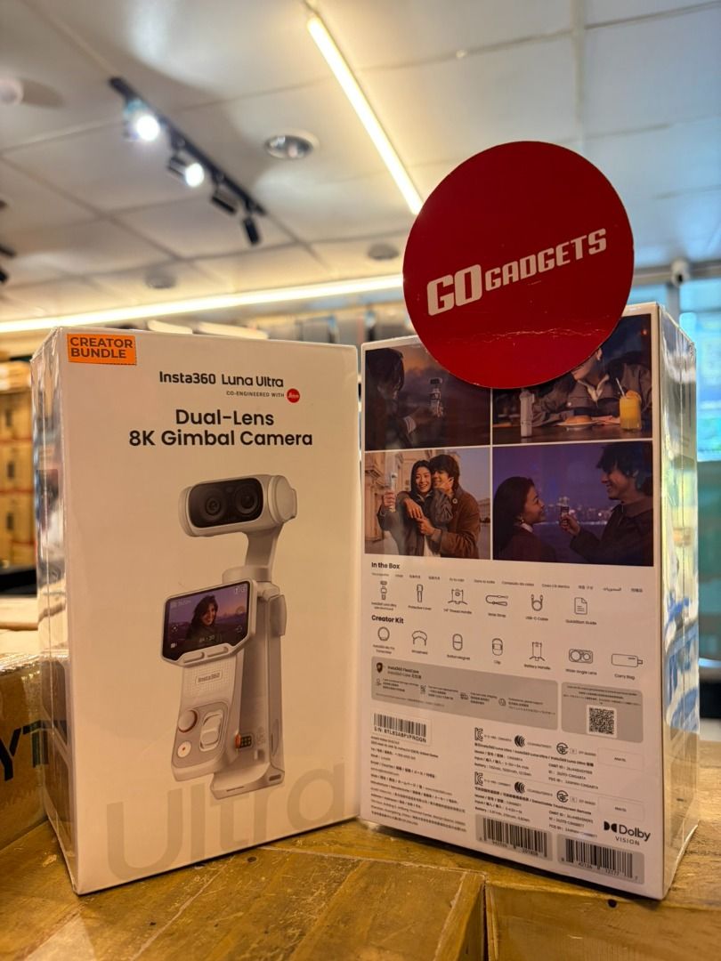 Insta360 Luna Ultra Creator Bundle - Stellar White (Category: Cameras) located in Caloocan City. Submitted by brightfalcon.8419cc (Listing ID 1453722744, Image 1). Description: - Brand: Insta360 - Model: Luna Ultra Creator Bundle - Color: Stellar White - Camera Type: Dual-Lens 8K Gimbal Camera - Features: Professional-grade stabilization, stunning 8K video recording - Ideal for: Content creators, vloggers, filmmakers - Bundle includes: Creator Ki