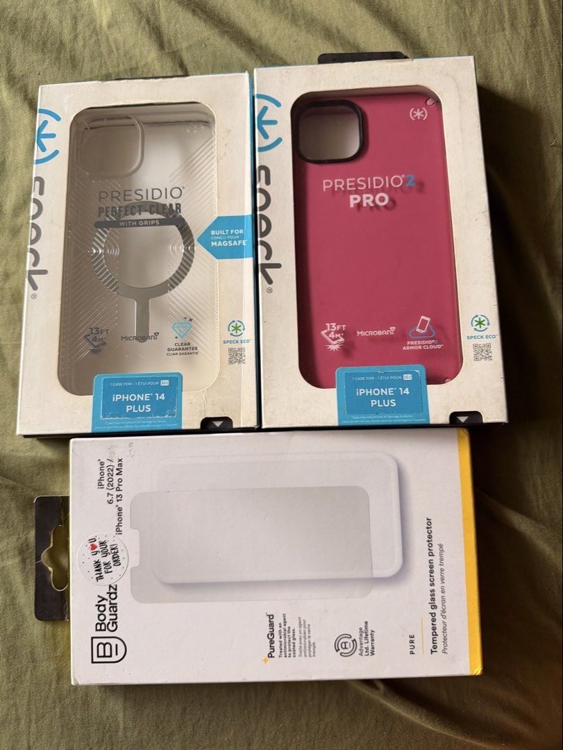 iphone 14/15 plus case (Category: Cases & Sleeves) located in Manila. Submitted by nurseonduty (Listing ID 1453623102, Image 1). Description: selling iPhone 14/15 plus case with body guardz screen protector sealed take all for 500.