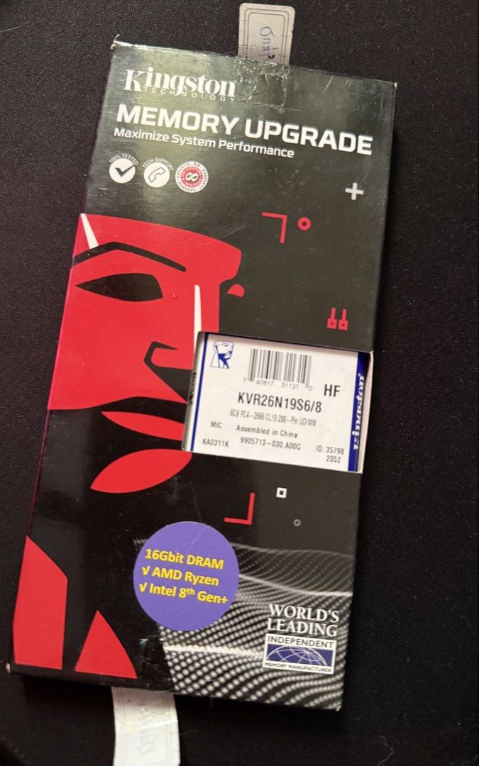 Kingston 8GB 2666 DDR4 RAM (Category: Computer Parts) located in Baguio. Submitted by findsy_ph (Listing ID 1453669232, Image 1). Description: Never been used. Outer box has been opened but RAM is still sealed in its original packaging. 📍Baguio City.