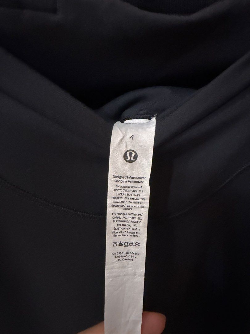 Lululemon Align High-Rise Leggings Black Size 4 (Category: Activewear) located in Mandaluyong City. Submitted by bunnycloset97 (Listing ID 1453728241, Image 3). Description: - Brand: Lululemon - Color: Black - Style: Align Leggings - Fit: High-rise - Material: 74% Nylon, 26% Elastane (Body); 89% Nylon, 11% Elastane (Pockets) - Origin: Made in Vietnam - Features: Extremely comfortable and stretchy fabric - Versatile: Ideal for workouts and everyda